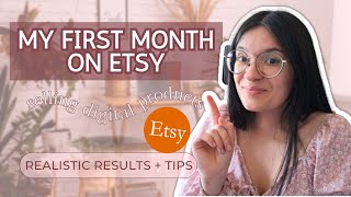 My First Month on Etsy Selling Digital Products | REALISTIC Results & Tips for Beginners on Etsy