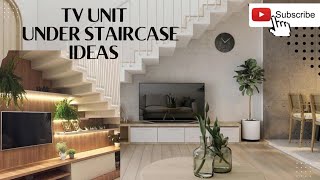 TV UNIT UNDER STAIRCASE IDEAS