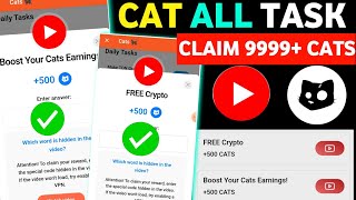 3 October Cats YouTube All Video Code ! Cats Video Code FREE Crypto ! Boost Your Cats Earning Code