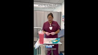 Medical assisting student setting up a TB test