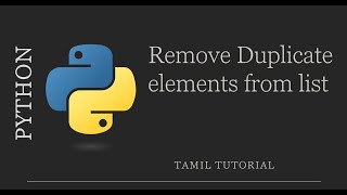 Remove duplicate elements from List Python | Python Tutorial | Python in Tamil