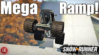 SnowRunner: MONSTERMAX 2 \u0026 MORE WD Trucks vs MEGA RAMP!