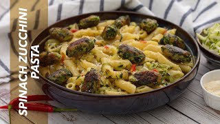 Antonio Carluccio's Penne Giardiniera | Zucchini(Koosa) Pasta with spinach balls | Best veggie pasta