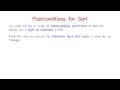 Postconditions for SORT