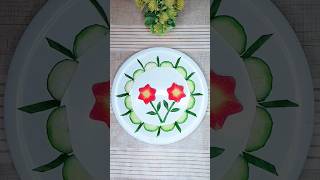 Vegetables cutting ideas l Salad art l Cucumber carving design #cookwithsidra #art #vegetableart
