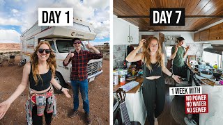 Can We Survive 1 FULL WEEK Off-Grid In Our RV... In The Desert?? - No Water, Pow