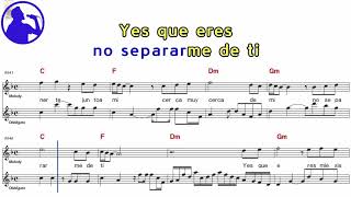 Trio Los Panchos - Adoro karaoke version sheet music for players,chorus added(Ye karaoke)