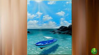 Seascape Painting  Acrylic Painting  STEP by STEP By Nusrat