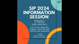 SIP 2024 Information and Q&A Session #1