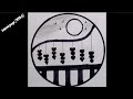 Circle Drawing tutorial - Beautiful Heart Drawing - Moonlight black Heart Drawings for beginners