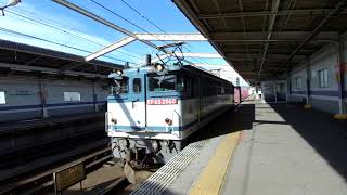 市川大野駅　貨物列車通過(EF65 2060牽引)