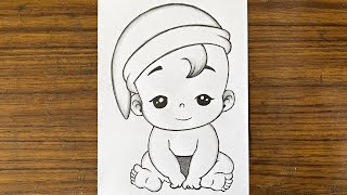 How to draw cute baby boy || Easy and simple pencil drawings for beginners || Beginners drawing