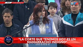 "La Corte que tenemos hoy es un mamarracho indigno", Cristina Fernández de Kirchner