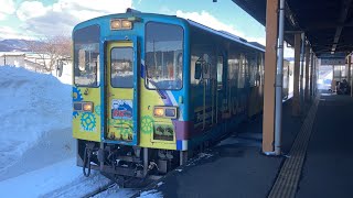 由利高原鉄道 車窓(雪)矢島→羽後本荘/ YR2002形 矢島1445発