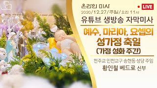 [실시간 매일미사] 예수, 마리아, 요셉의 성가정 축일(가정 성화 주간) 미사 2020.12.27 오전 11시 황인철 베드로 신부(천주교 인천교구 송현동 성당 주임)_가톨릭스튜디오