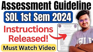 🔥 BIG Update! DU SOL 1st Sem Assessment 2024 Instructions Released!