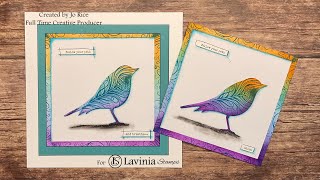 Colourful Stencil Bird by Jo Rice #laviniastamps #stickerstencils #cardmakingvideo