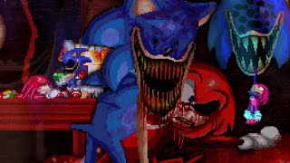 SONIC.EXE ONE LAST ROUND - ALL SECRET DEATH SCENES & EASTER EGGS (SONIC.RIBS & MORE) Knuckles Demo