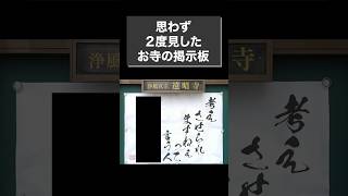 思わず2度見したお寺の掲示板「考えさせられる」 #shorts