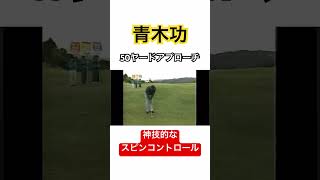 青木功プロ✨神技的な50ヤードアプローチスピンコントロール‼️ #ゴルフ #golf #青木功 #アプローチ