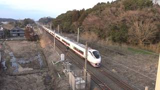 龍ヶ崎大橋から見た高速運転区間を走行する上野東京ライン常磐線上り特急E657系