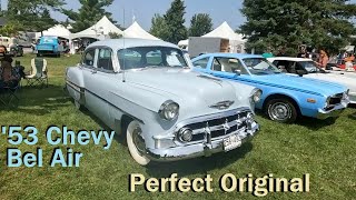 7 28 24 PERFECT ORGINAL '53 CHEVY BEL AIR SEEN AT GRANBY QUEBEC SHOW