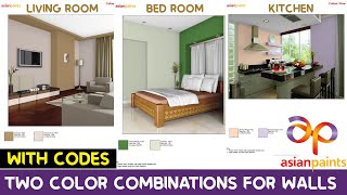 Asian paints two colours combinations for walls with Codes