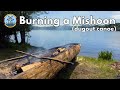 Burning a Mishoon (dugout canoe)