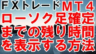 ＦＸ初心者入門講座 ＭＴ４ローソク足確定までの残り時間を表示する方法