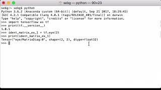 TensorFlow Identity Matrix Creation - TensorFlow Tutorial