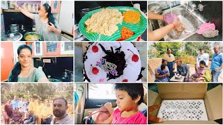 #vlog ||సింపుల్ గా బ్రేక్ ఫాస్ట్/మా Daddy birthday🎂🎊/మా బావ వచ్చారు, Kishan వెళ్ళిపోయాడు/unboxing ||