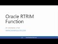 Oracle RTRIM Function