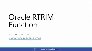 Oracle RTRIM Function