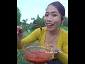 primitive tv amazing eating video with chili salt​   ញ៉ាំបន្លាបង្រ្កាបជាមួយអំបិលម្ទេស