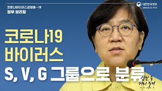 [요약] 5월22일14시10분│코로나19 바이러스 S, V, G 그룹으로 분류│정부브리핑