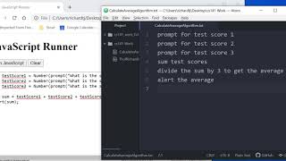 JavaScript Coding for Calculate Average