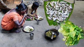 Santali TRIBE Woman Cooking \u0026 Eating Small Fish With Farm Fresh Spinach Recipes | Rural Life India