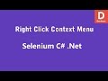 Selenium C# Right Click Context Menu