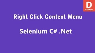 Selenium C# Right Click Context Menu