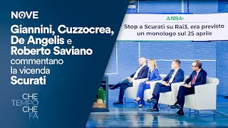 Che tempo che fa | Giannini, Cuzzocrea e De Angelis e Roberto Saviano commentano la vicenda Scurati