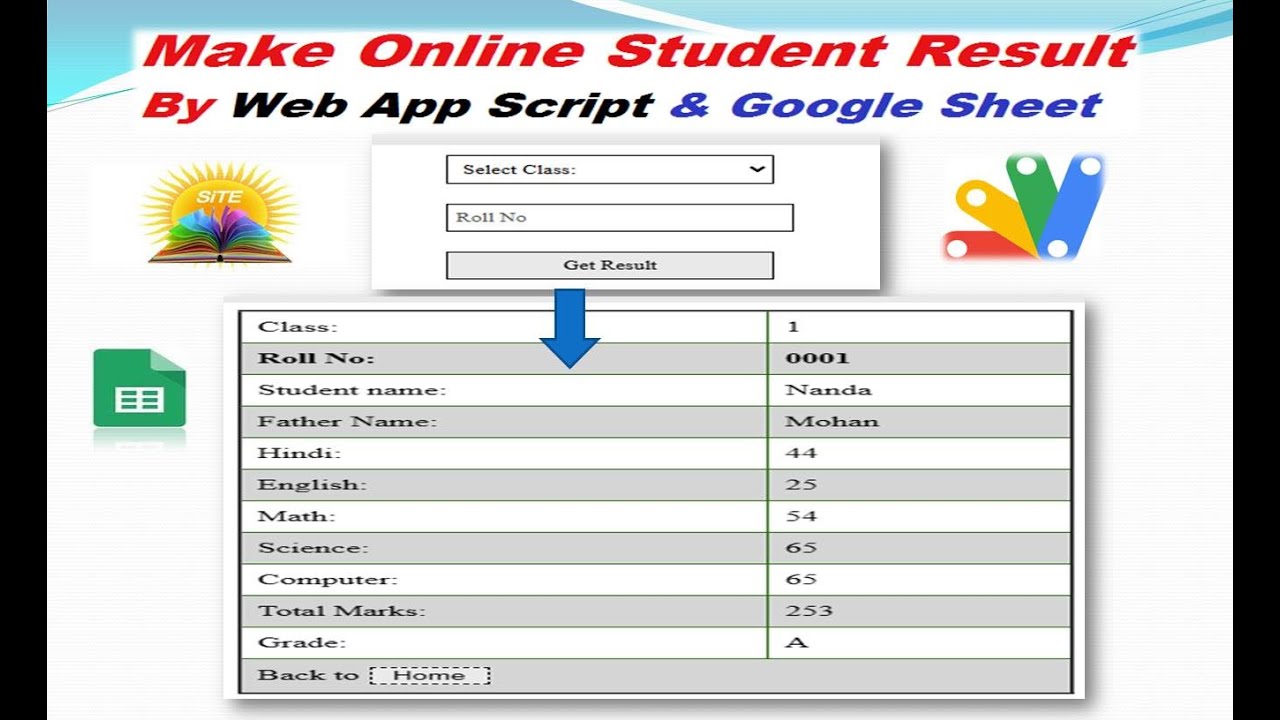 How To Make Online Student Result By Google Sheet And Web App Script ...