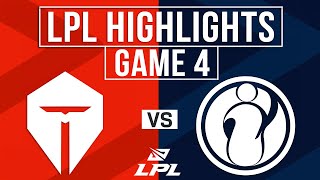 TES vs IG Highlights Game 4 | LPL 2025 Split 1 Playoffs | Top Esports vs Invictus Gaming