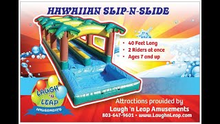Hawaiian Slip n Slide | Inflatable Slip n Slide | 40 feet of wet 'n wild FUN!