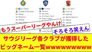 【整理】サウジプレミアリーグが獲得した欧州トップ選手の一覧がやばすぎるwwwwwwwww