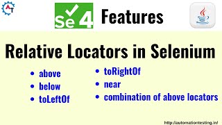 Relative Locators in Selenium 4 | Selenium 4 Features | Friendly Locators | New Locators in Selenium