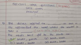 PREVIOUS YEAR QUESTIONS OF GATE EXAM.