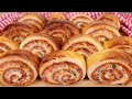 PÃO PIZZA ENROLADO FÁCIL E DELICIOSO | SALGADO DE PRESUNTO E QUEIJO ASSADO | FATIA HÚNGARA SALGADA