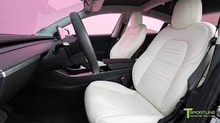 Tesla Model 3 Custom Leather Seat Upgrade Interior Kit