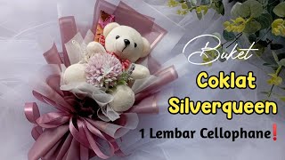 BUKET BONEKA WISUDA MIX COKLAT SILVERQUEEN SATU LEMBAR KERTAS CELLOOHANE LOW BUDGET