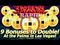 9 Bonuses To Double-Up! 5 Dragons Rapid Slot Machine at the Palms in Las Vegas!